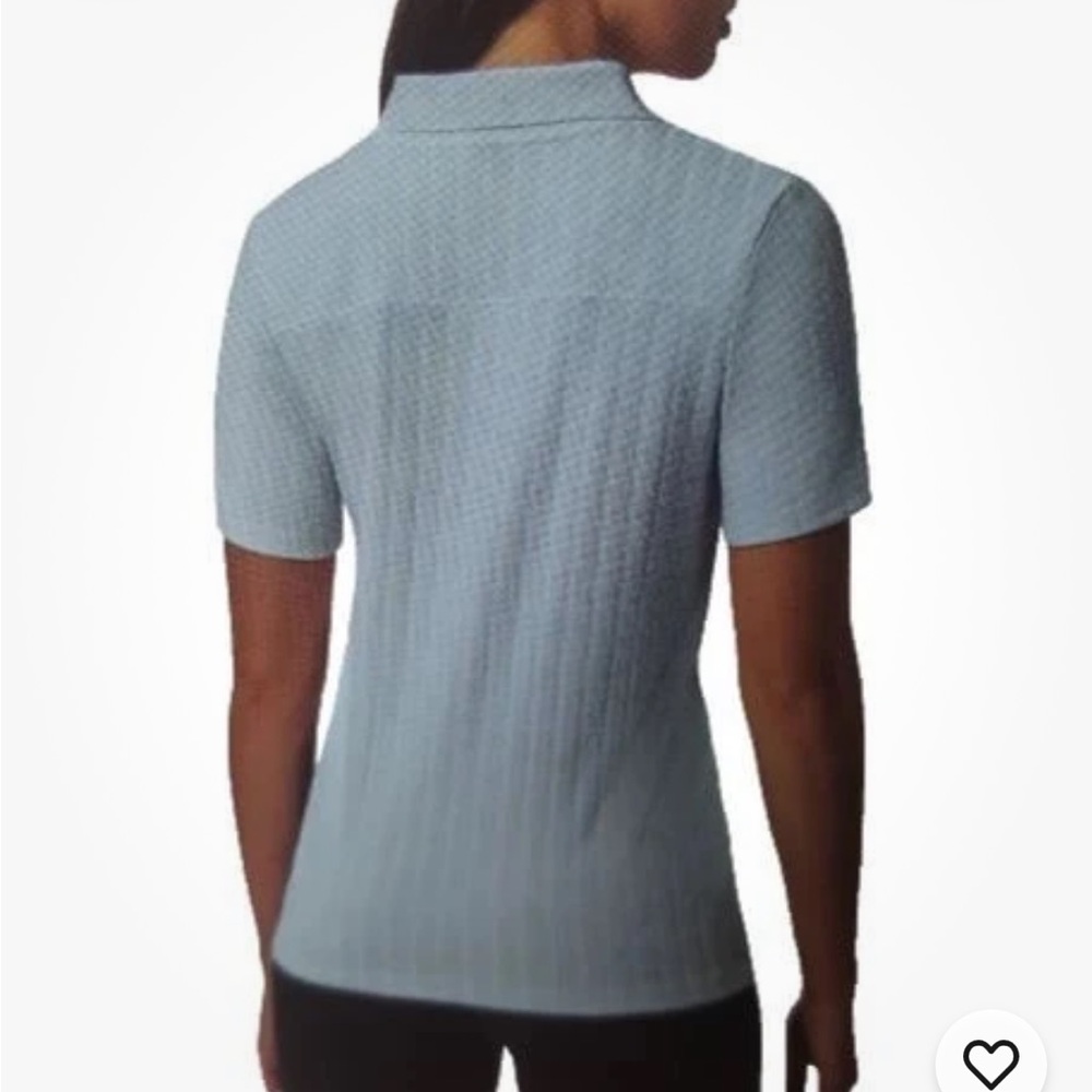 NWT Mondetta Women's Ribbed‎ blue Polo Shirt tencel modal - Picture 2 of 4